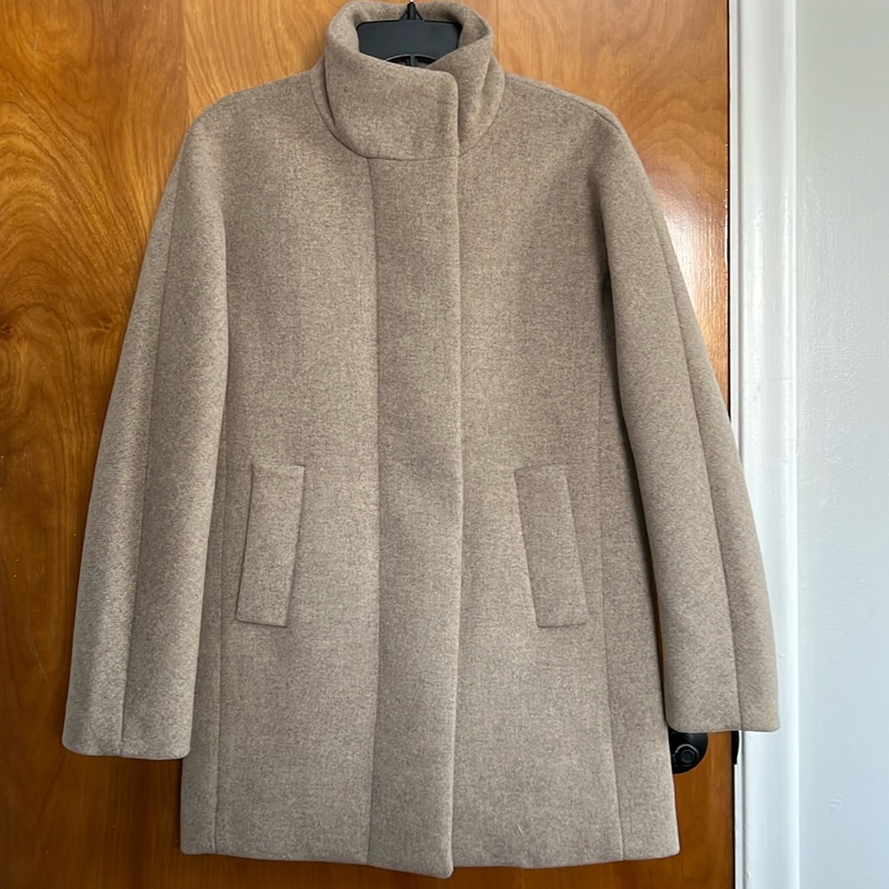 NWT Women’s J.Crew City Coat Heather Oatmeal/Camel 00